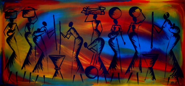 AFRICAN WALL ART PAINTING Painting027
